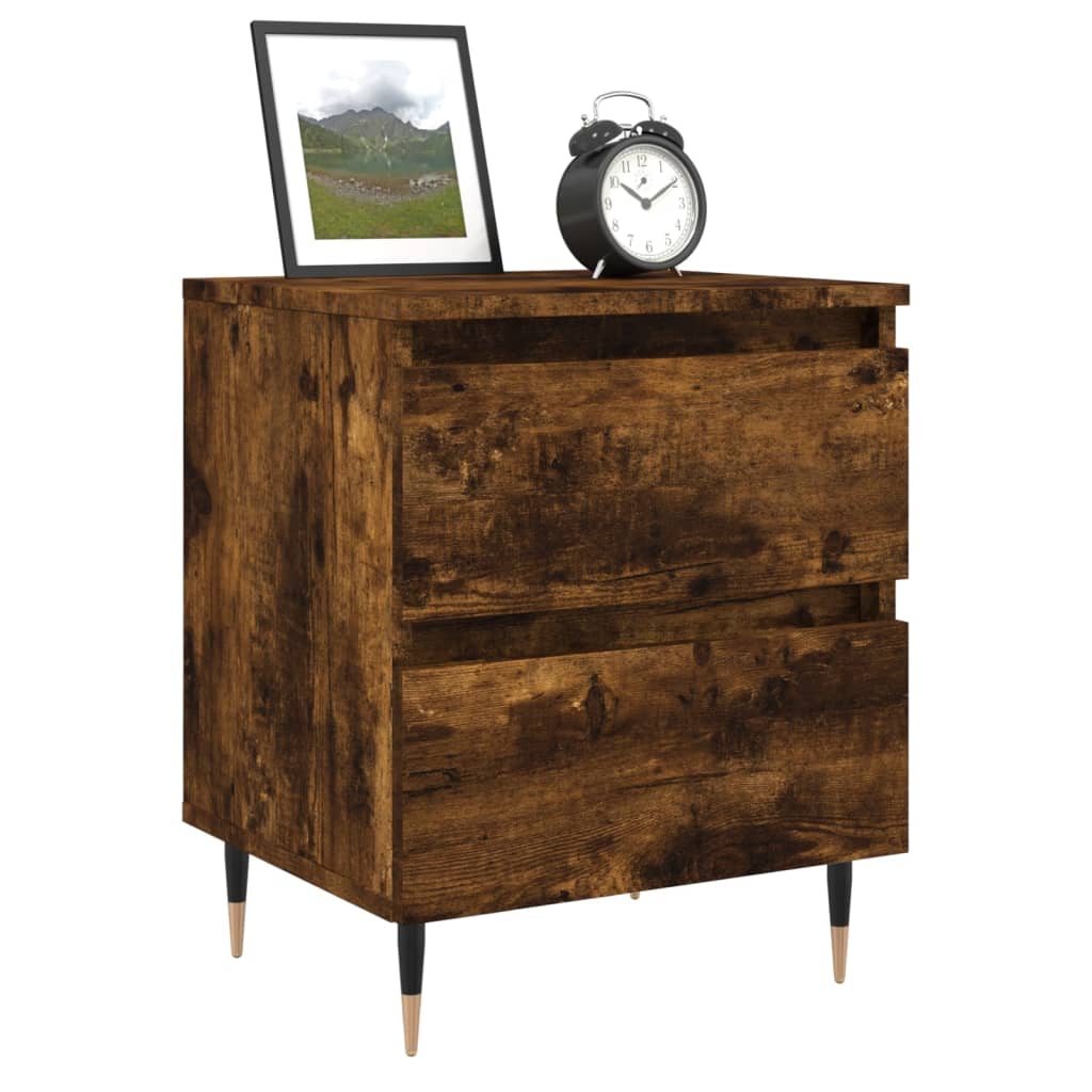 Bedside table smoked oak 40x35x50 cm wood material
