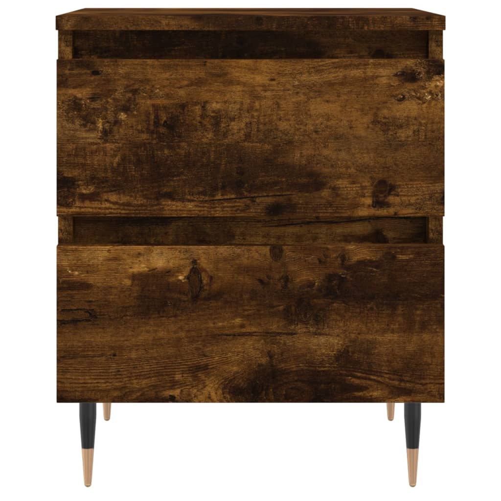 Tables de chevet 2 pcs. chêne fumé 40x35x50 cm matériau bois