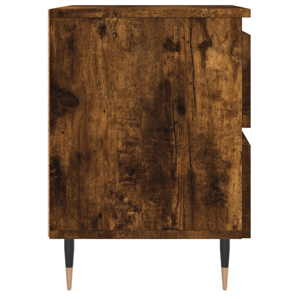 Tables de chevet 2 pcs. chêne fumé 40x35x50 cm matériau bois
