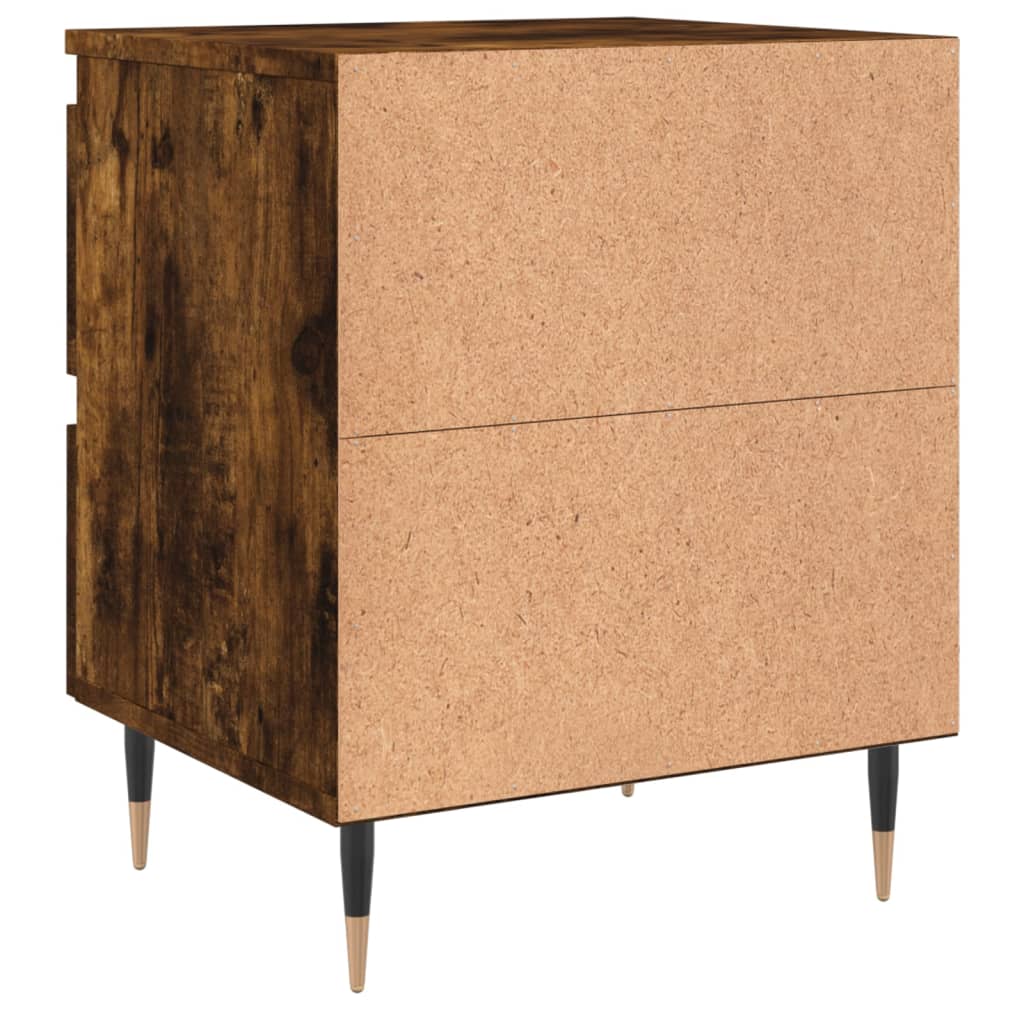Tables de chevet 2 pcs. chêne fumé 40x35x50 cm matériau bois