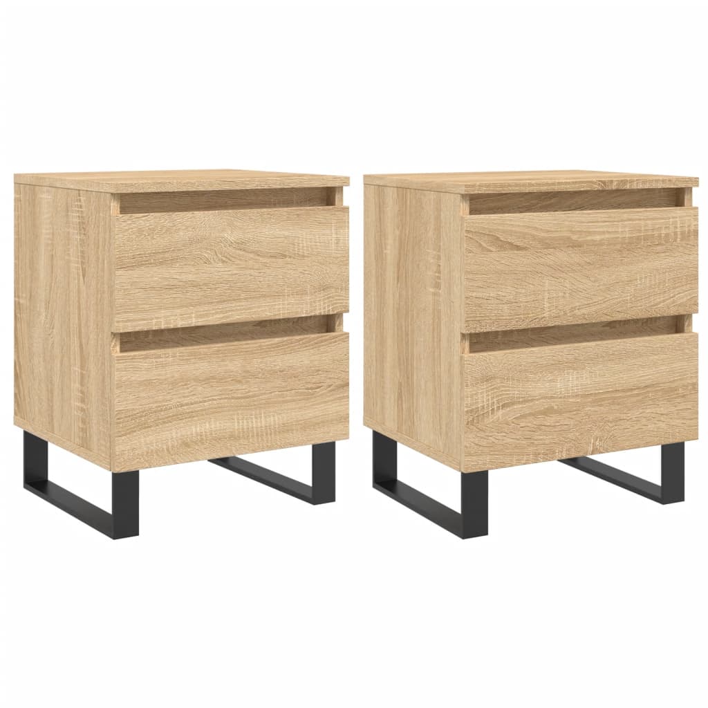 Nachttische 2 Stk. Sonoma-Eiche 40x35x50 cm Holzwerkstoff