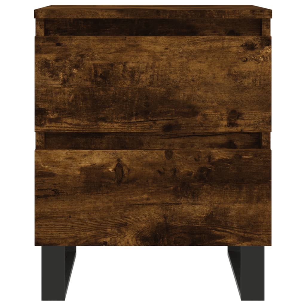 Tables de chevet 2 pcs. chêne fumé 40x35x50 cm matériau bois