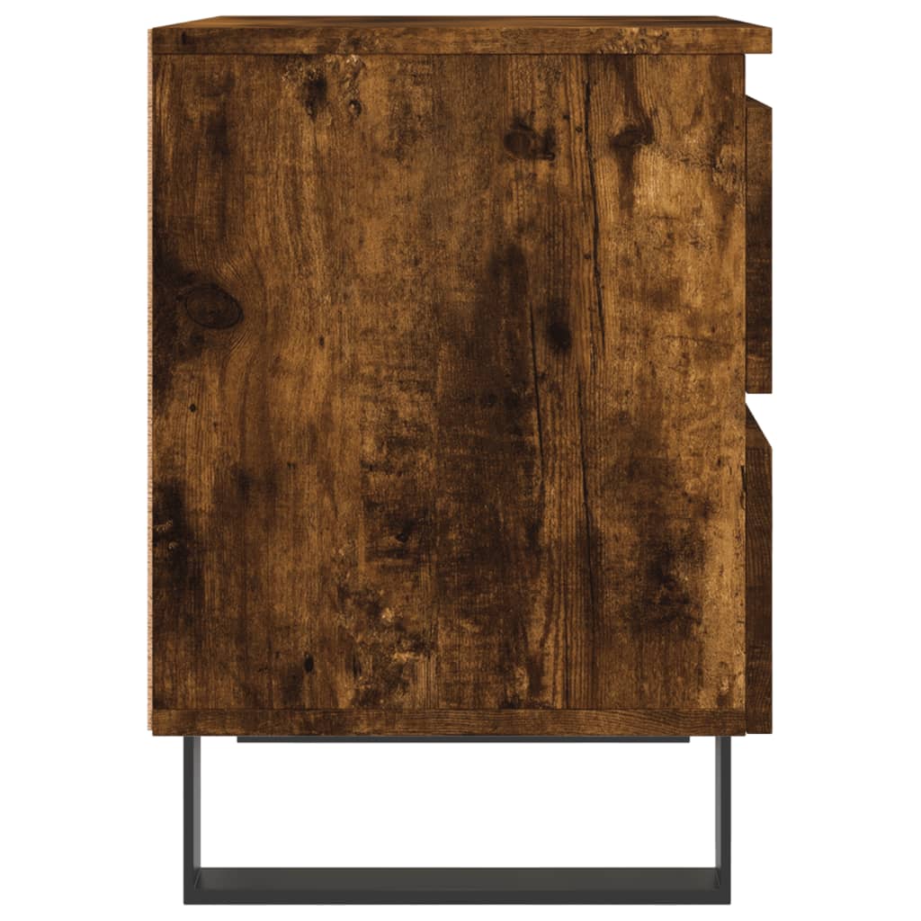 Tables de chevet 2 pcs. chêne fumé 40x35x50 cm matériau bois