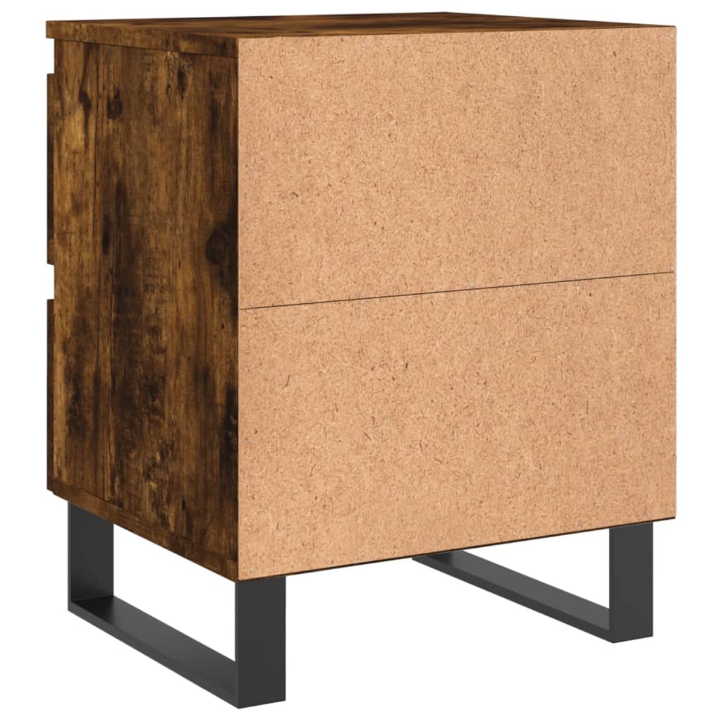 Tables de chevet 2 pcs. chêne fumé 40x35x50 cm matériau bois