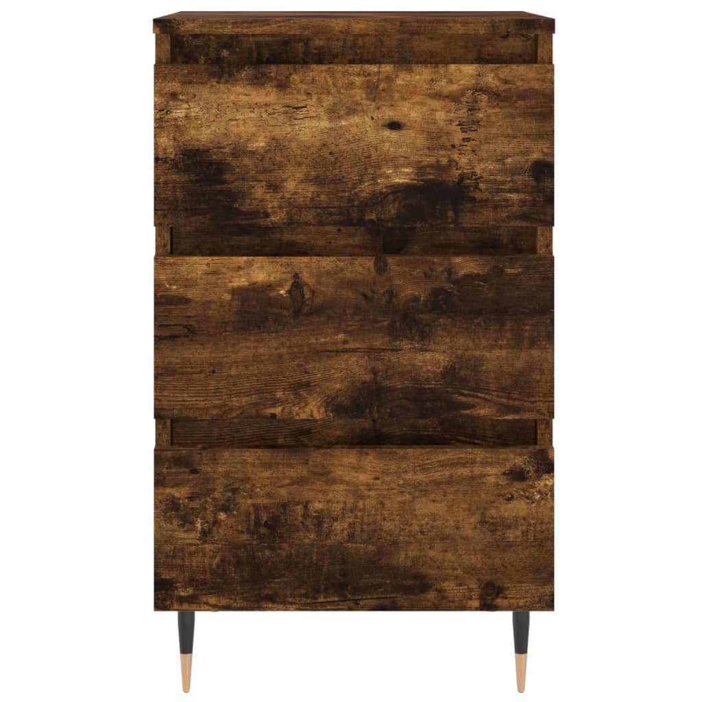Tables de chevet 2 pcs. chêne fumé 40x35x69 cm matériau bois