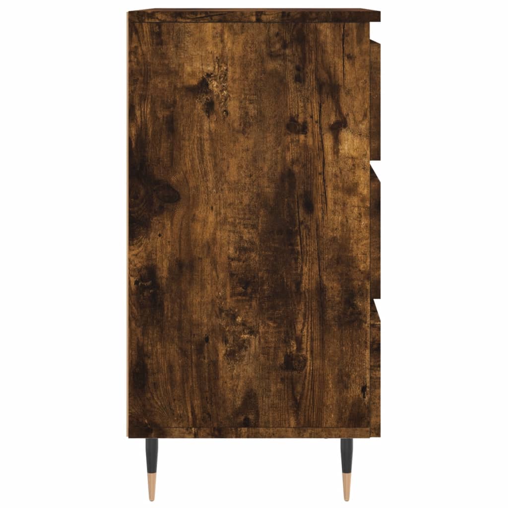Tables de chevet 2 pcs. chêne fumé 40x35x69 cm matériau bois