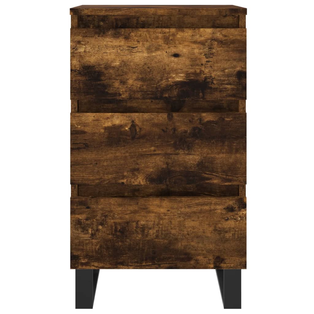 Tables de chevet 2 pcs. chêne fumé 40x35x69 cm matériau bois