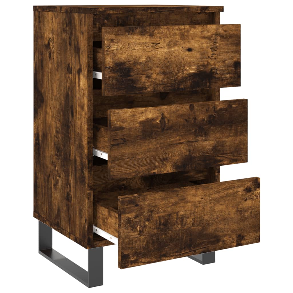 Tables de chevet 2 pcs. chêne fumé 40x35x69 cm matériau bois
