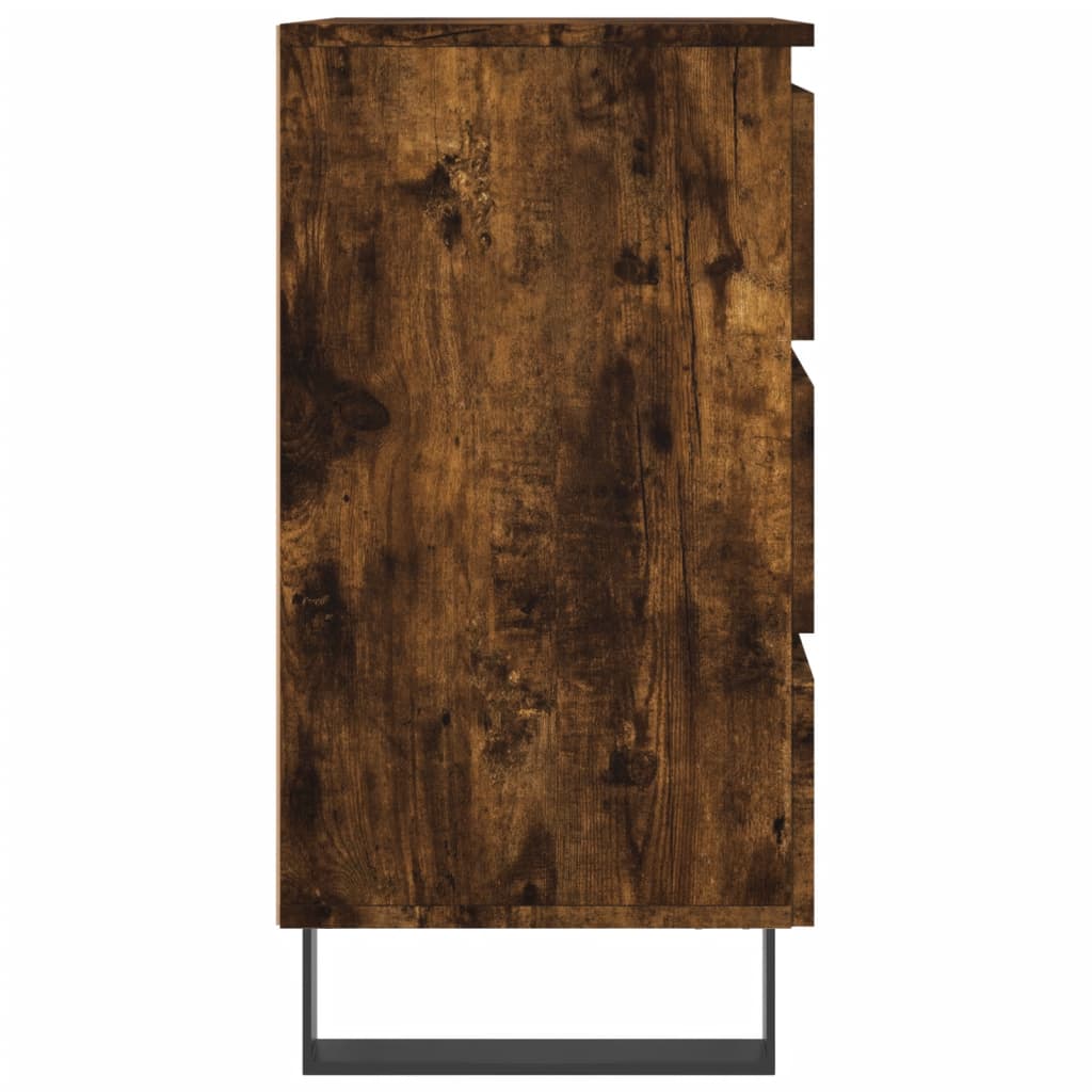 Tables de chevet 2 pcs. chêne fumé 40x35x69 cm matériau bois
