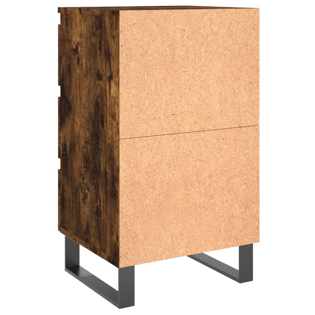 Tables de chevet 2 pcs. chêne fumé 40x35x69 cm matériau bois