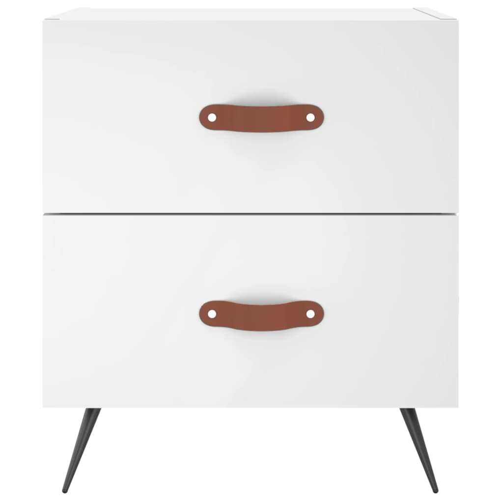 Table de chevet blanche 40x35x47,5 cm en bois