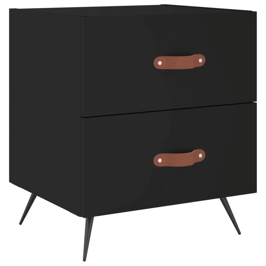 Tables de chevet 2 pcs. Noir 40x35x47,5 cm en bois