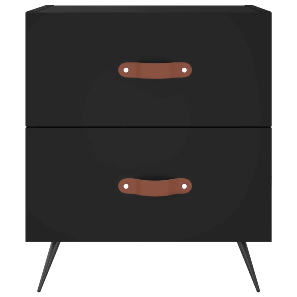 Tables de chevet 2 pcs. Noir 40x35x47,5 cm en bois