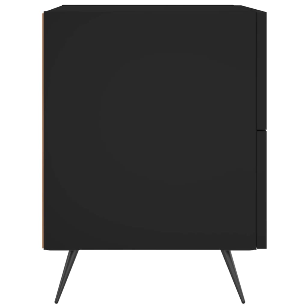 Tables de chevet 2 pcs. Noir 40x35x47,5 cm en bois