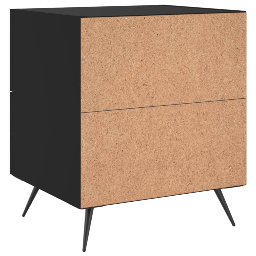Tables de chevet 2 pcs. Noir 40x35x47,5 cm en bois
