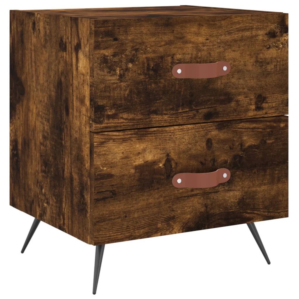 Tables de chevet 2 pcs. chêne fumé 40x35x47,5 cm matériau bois