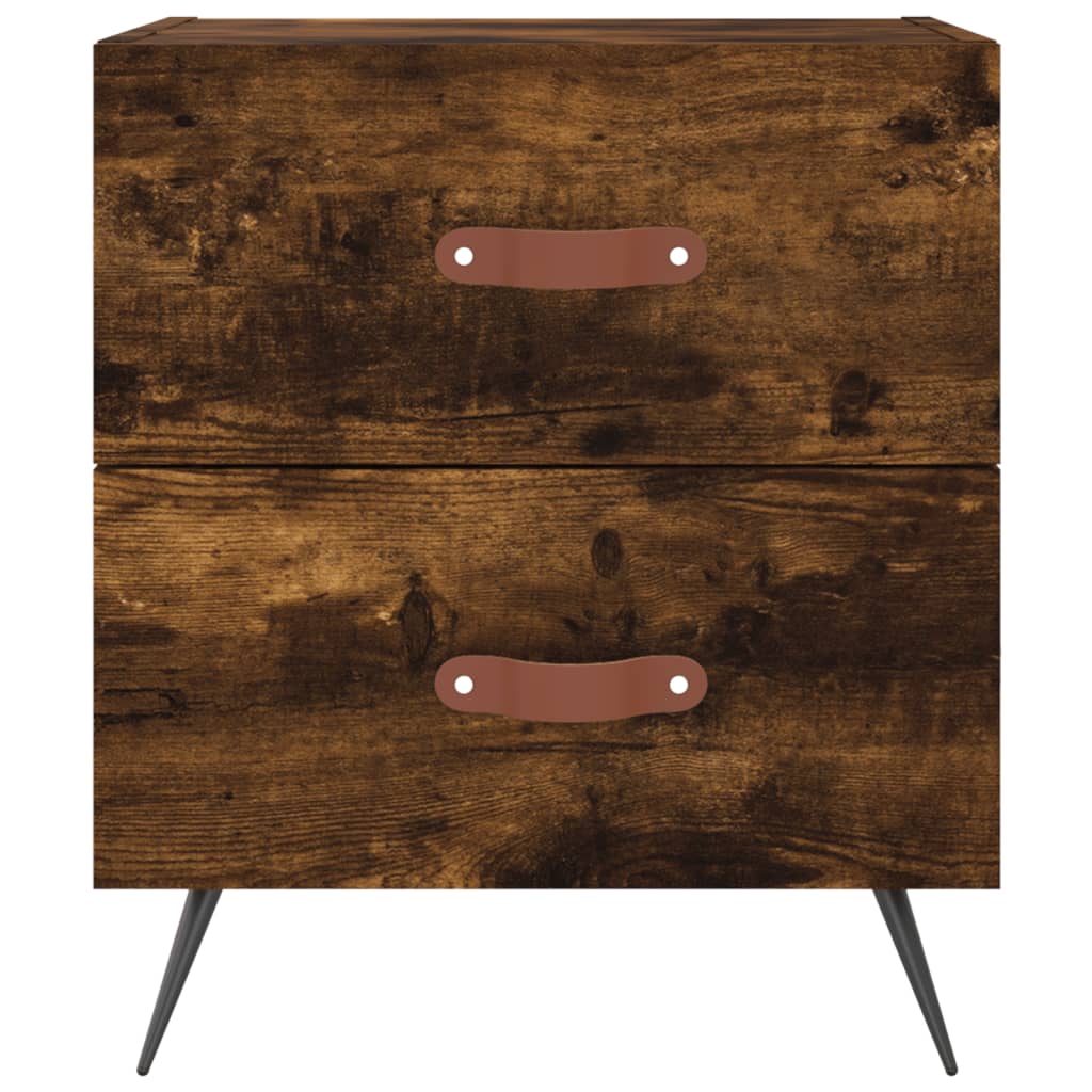 Tables de chevet 2 pcs. chêne fumé 40x35x47,5 cm matériau bois