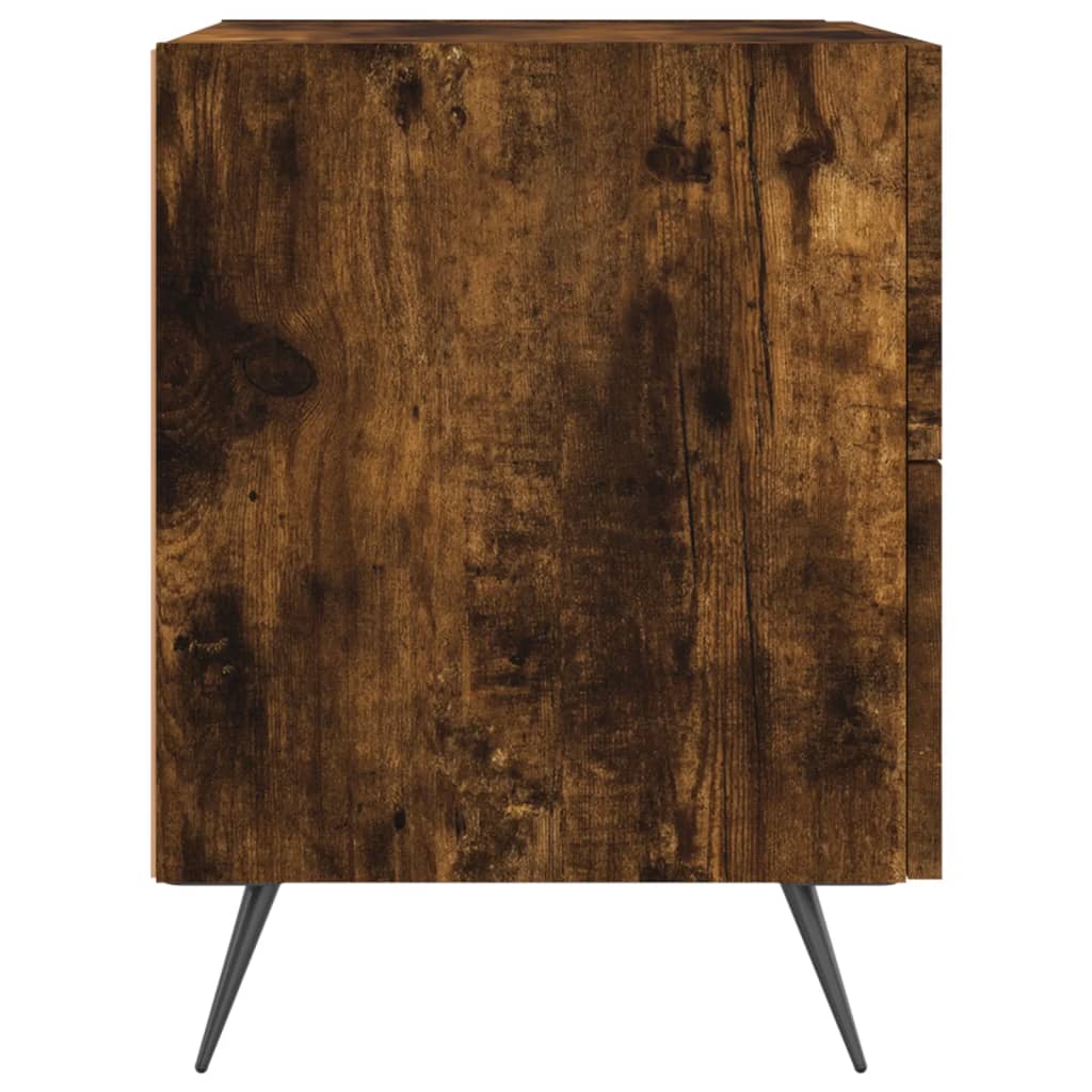 Tables de chevet 2 pcs. chêne fumé 40x35x47,5 cm matériau bois