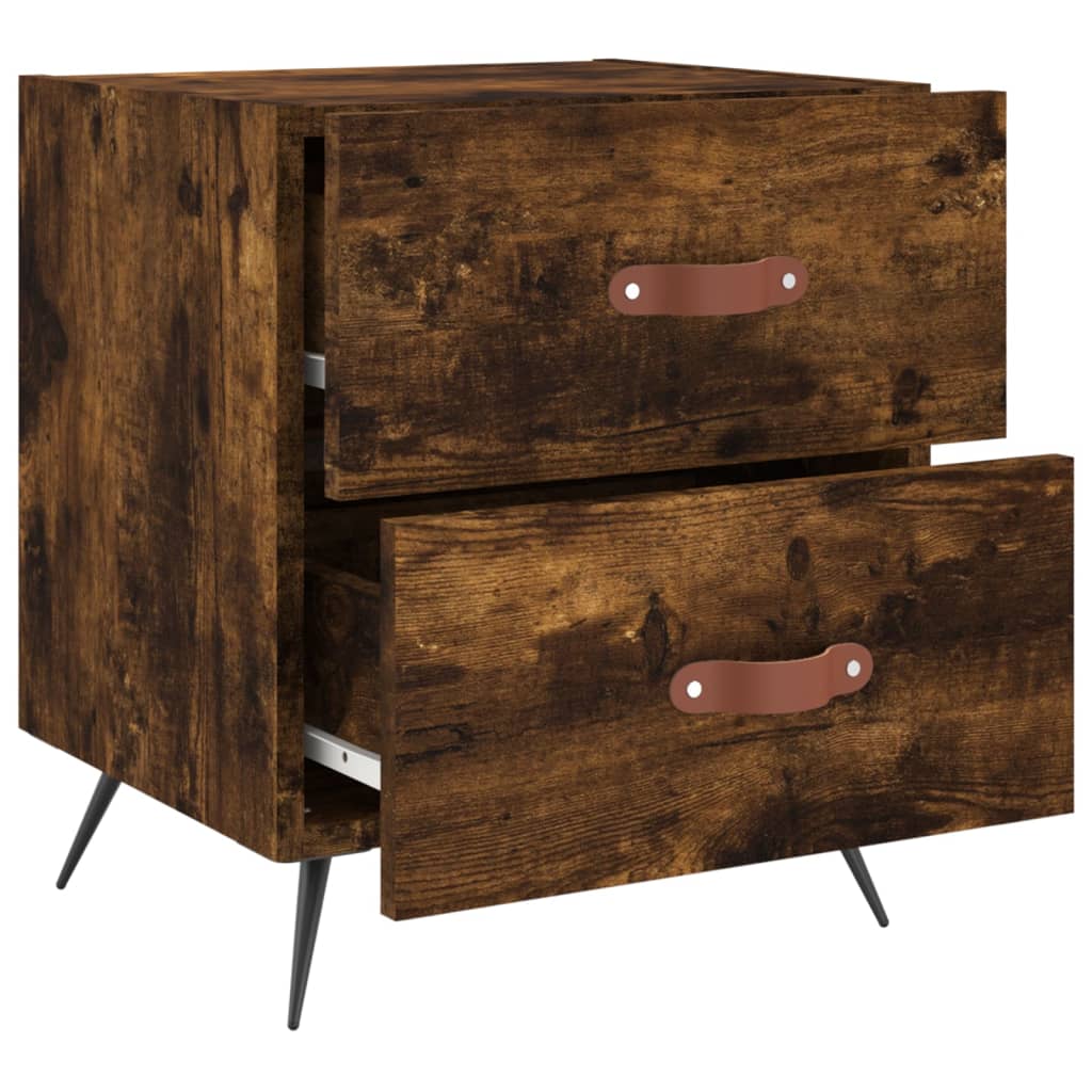 Tables de chevet 2 pcs. chêne fumé 40x35x47,5 cm matériau bois