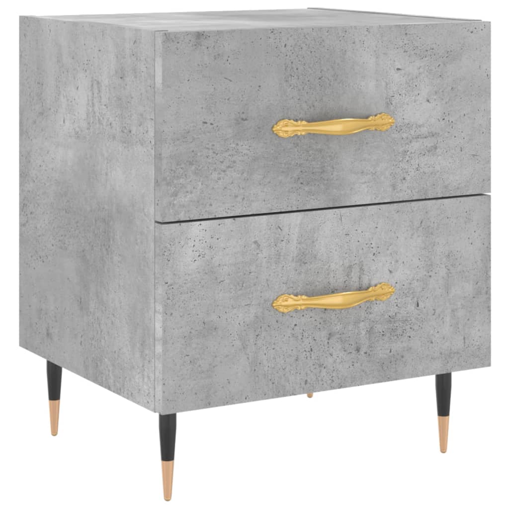 Bedside tables 2 pcs. Concrete grey 40x35x47.5 cm wood material