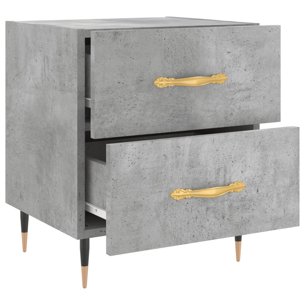 Bedside tables 2 pcs. Concrete grey 40x35x47.5 cm wood material