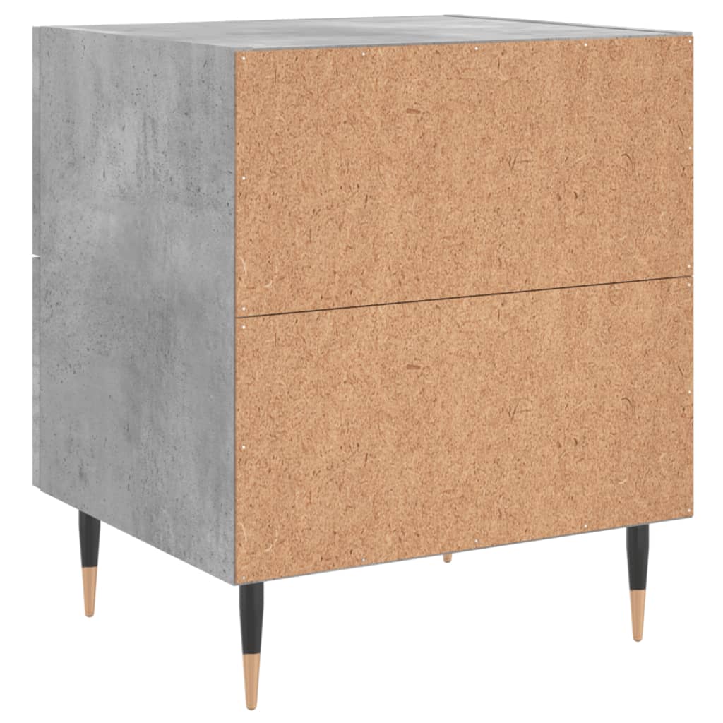 Bedside tables 2 pcs. Concrete grey 40x35x47.5 cm wood material