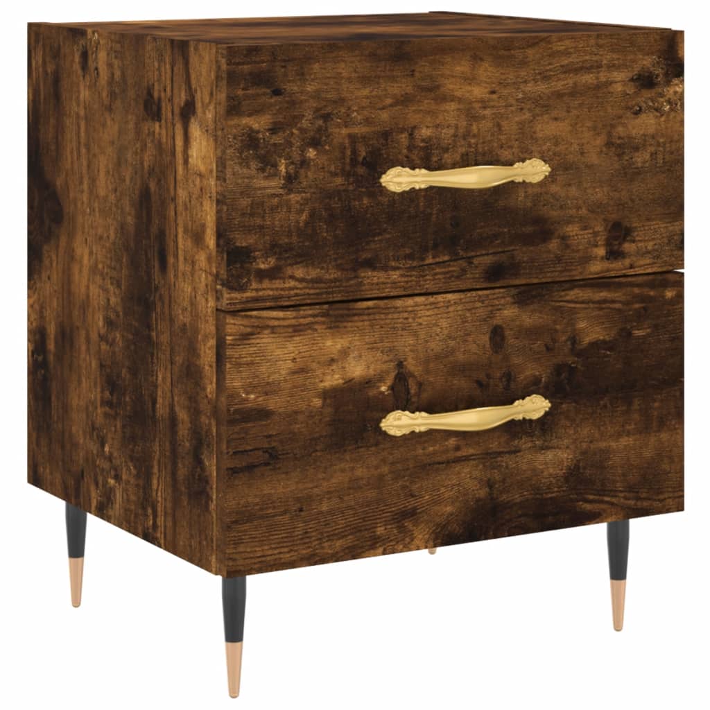 Tables de chevet 2 pcs. chêne fumé 40x35x47,5 cm matériau bois