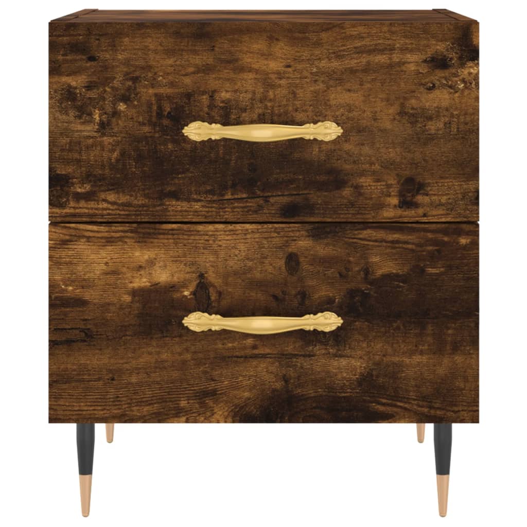 Tables de chevet 2 pcs. chêne fumé 40x35x47,5 cm matériau bois