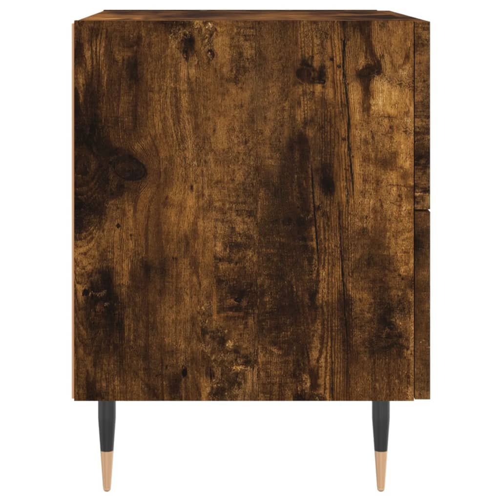 Tables de chevet 2 pcs. chêne fumé 40x35x47,5 cm matériau bois