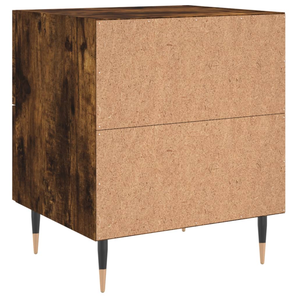 Tables de chevet 2 pcs. chêne fumé 40x35x47,5 cm matériau bois