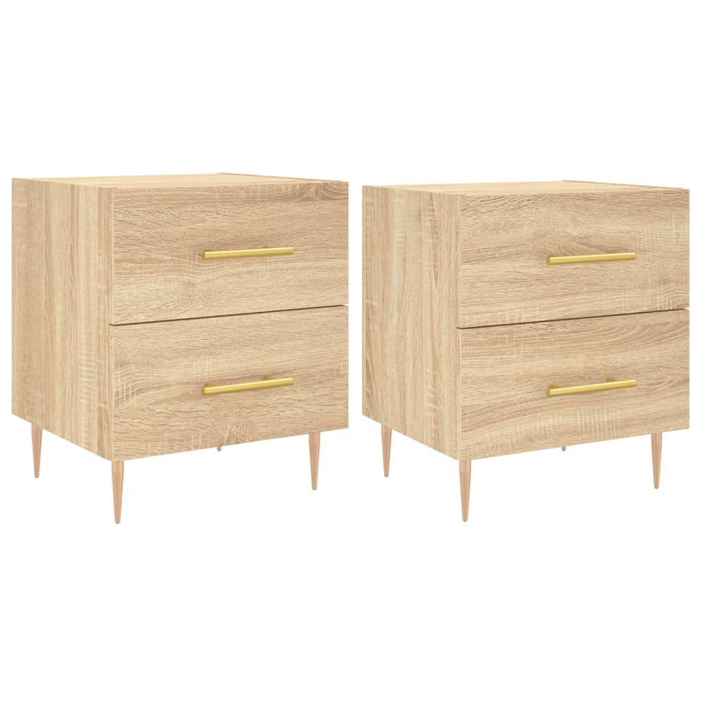 Tables de chevet 2 pcs. Chêne Sonoma 40x35x47,5 cm matériau bois
