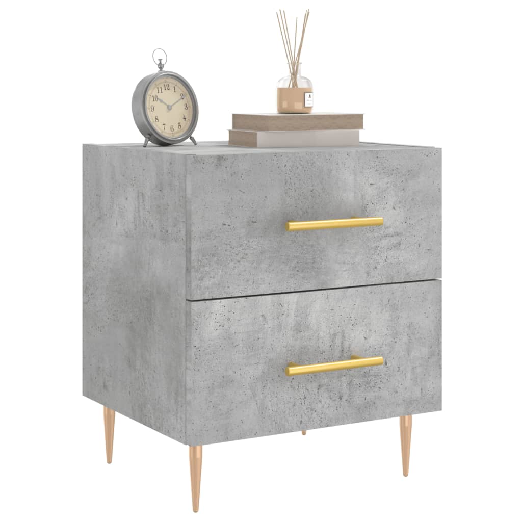Bedside tables 2 pcs. Concrete grey 40x35x47.5 cm wood material