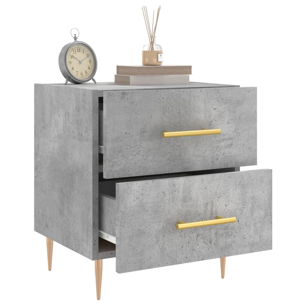 Bedside tables 2 pcs. Concrete grey 40x35x47.5 cm wood material