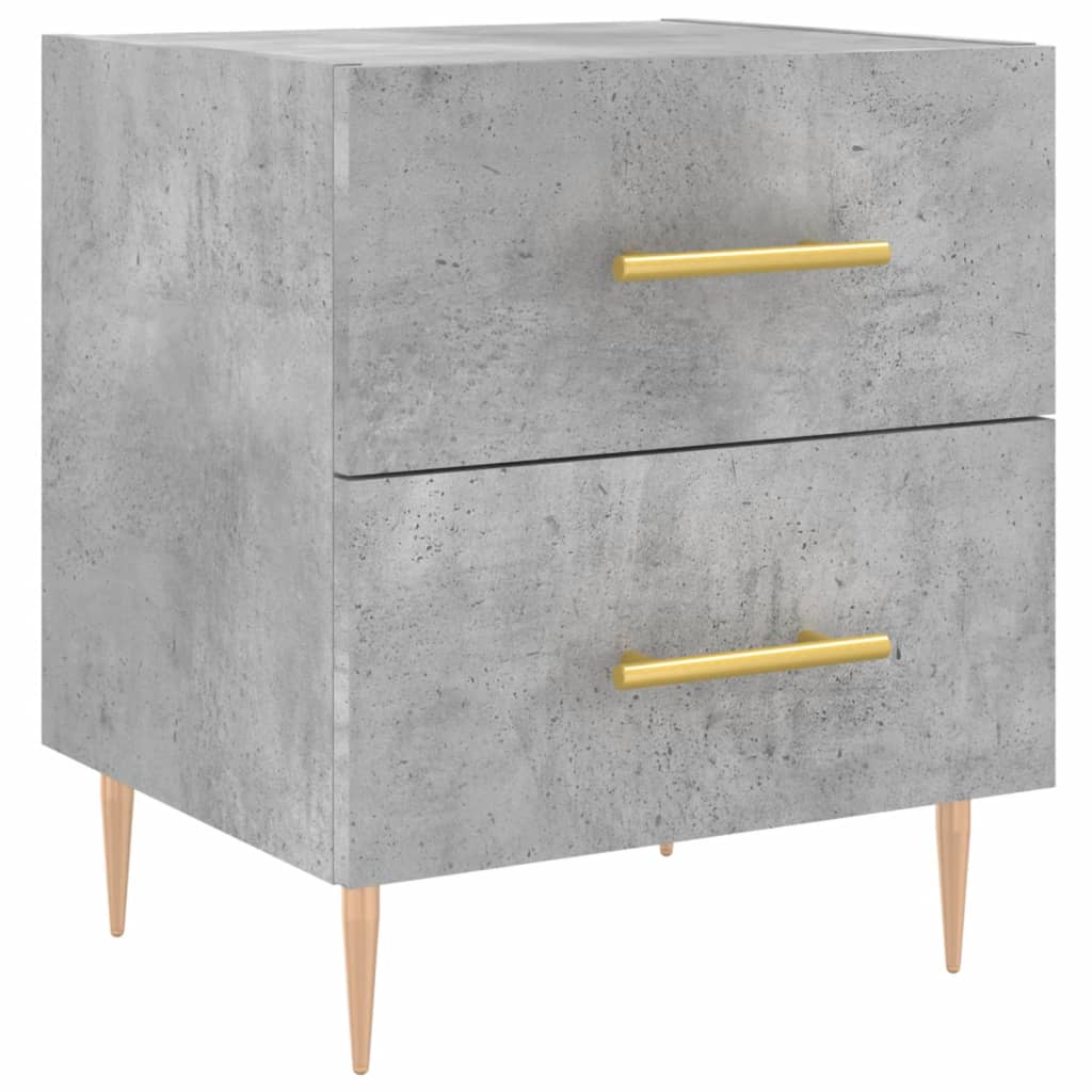 Bedside tables 2 pcs. Concrete grey 40x35x47.5 cm wood material