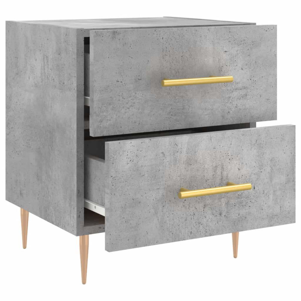 Bedside tables 2 pcs. Concrete grey 40x35x47.5 cm wood material