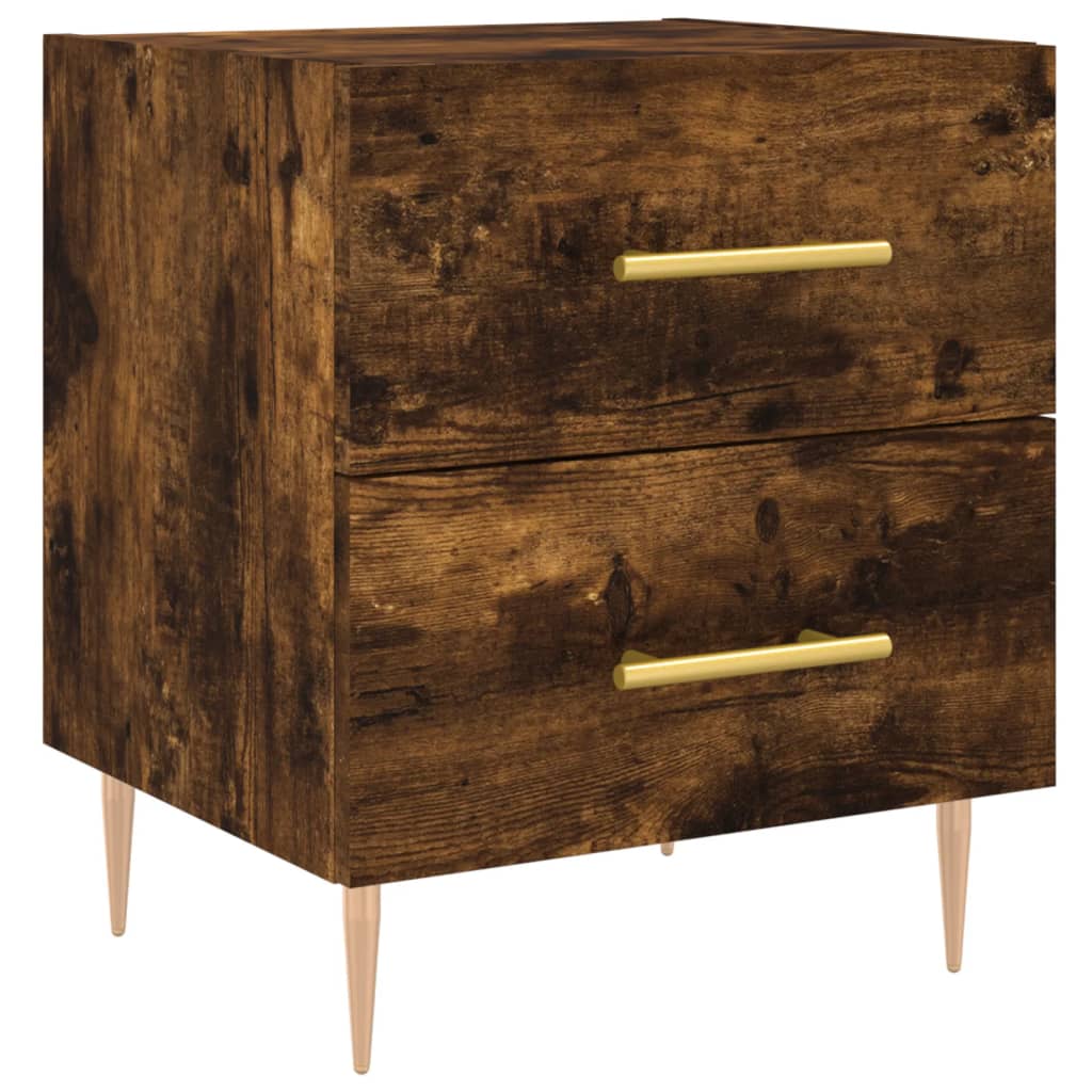 Tables de chevet 2 pcs. chêne fumé 40x35x47,5 cm matériau bois