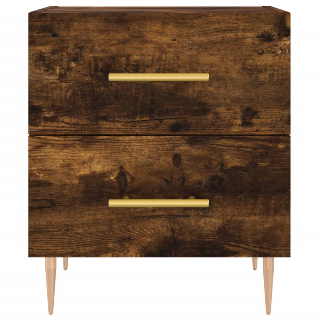 Tables de chevet 2 pcs. chêne fumé 40x35x47,5 cm matériau bois