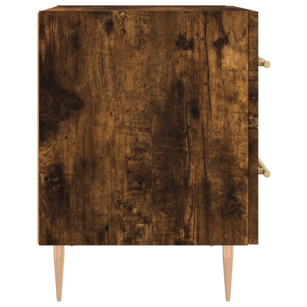 Tables de chevet 2 pcs. chêne fumé 40x35x47,5 cm matériau bois