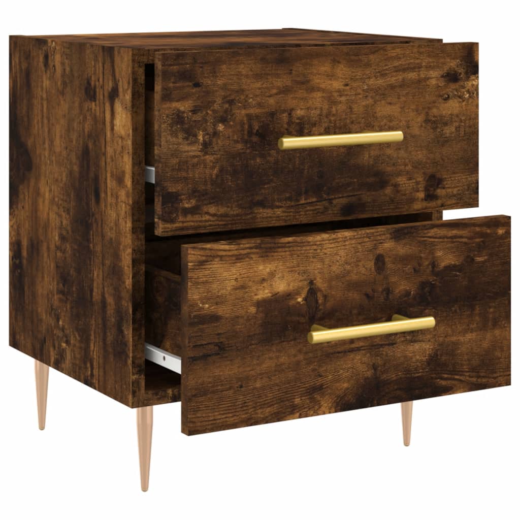 Tables de chevet 2 pcs. chêne fumé 40x35x47,5 cm matériau bois