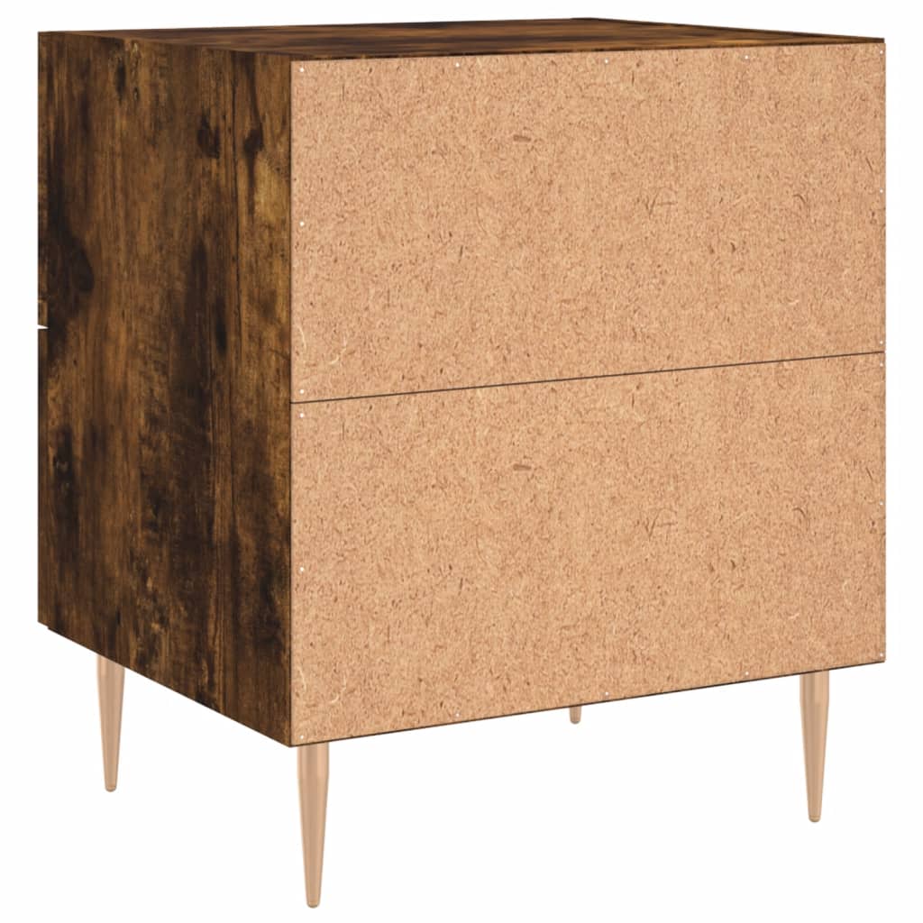 Tables de chevet 2 pcs. chêne fumé 40x35x47,5 cm matériau bois
