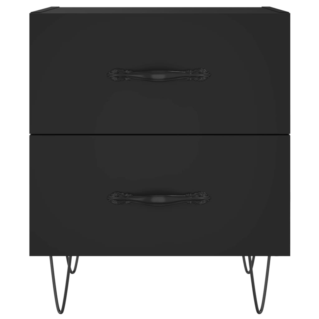 Tables de chevet 2 pcs. Noir 40x35x47,5 cm en bois