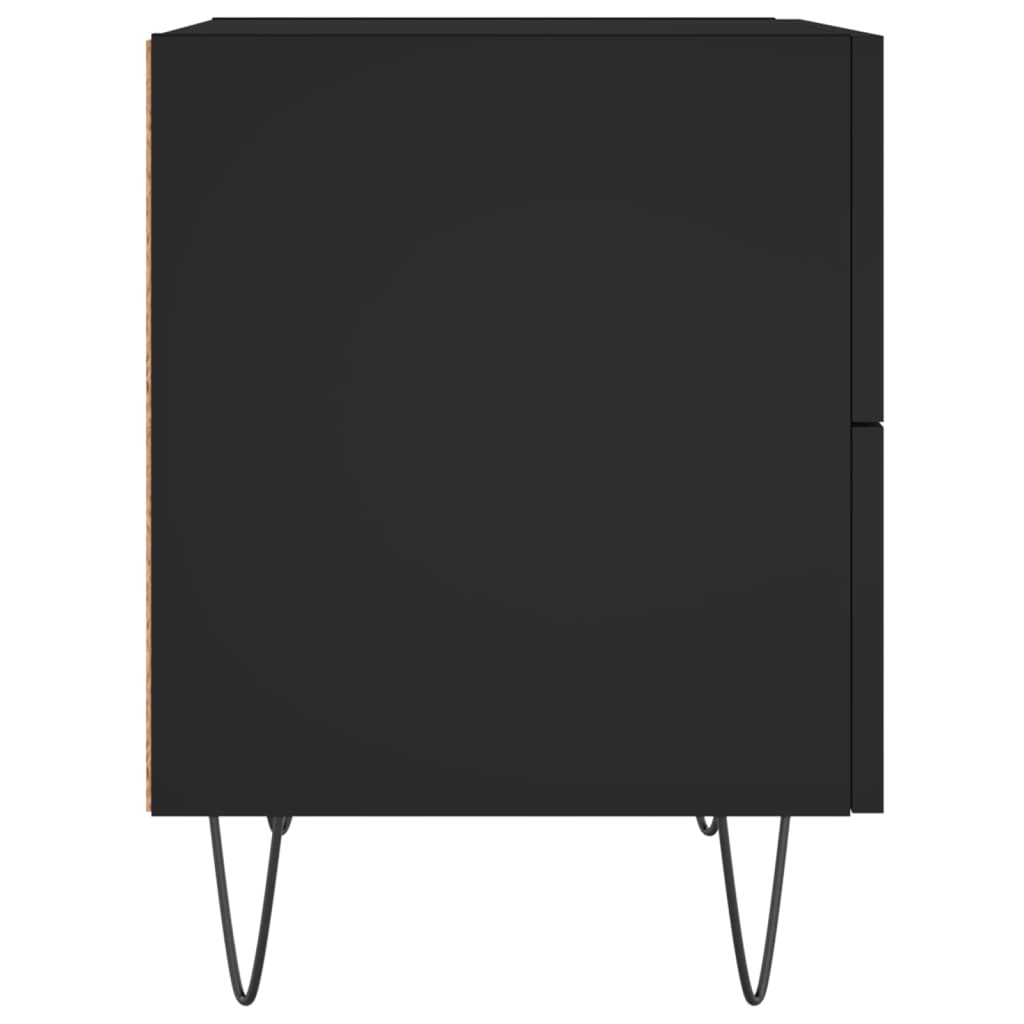 Tables de chevet 2 pcs. Noir 40x35x47,5 cm en bois