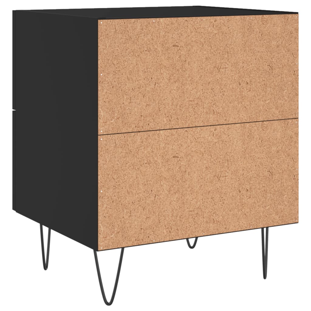 Tables de chevet 2 pcs. Noir 40x35x47,5 cm en bois