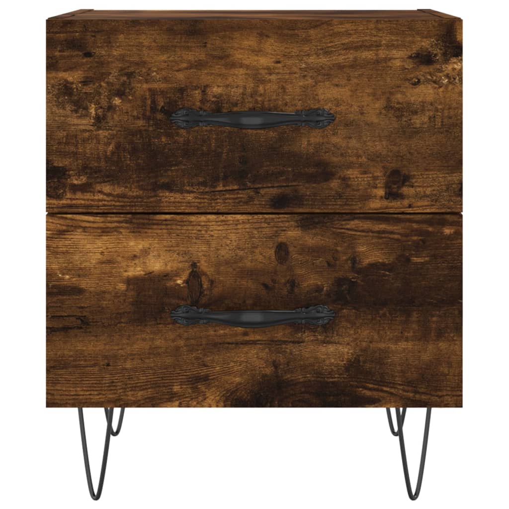 Tables de chevet 2 pcs. chêne fumé 40x35x47,5 cm matériau bois