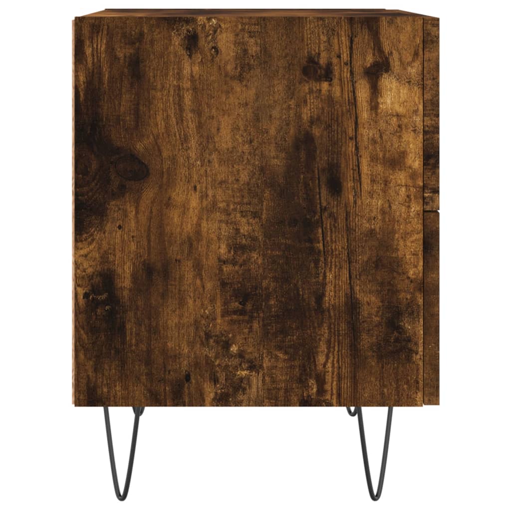Tables de chevet 2 pcs. chêne fumé 40x35x47,5 cm matériau bois