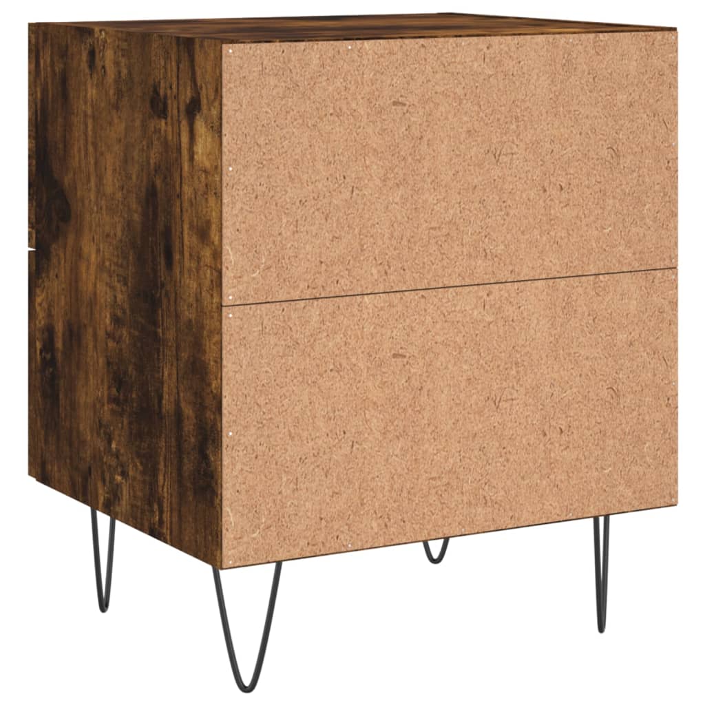 Tables de chevet 2 pcs. chêne fumé 40x35x47,5 cm matériau bois