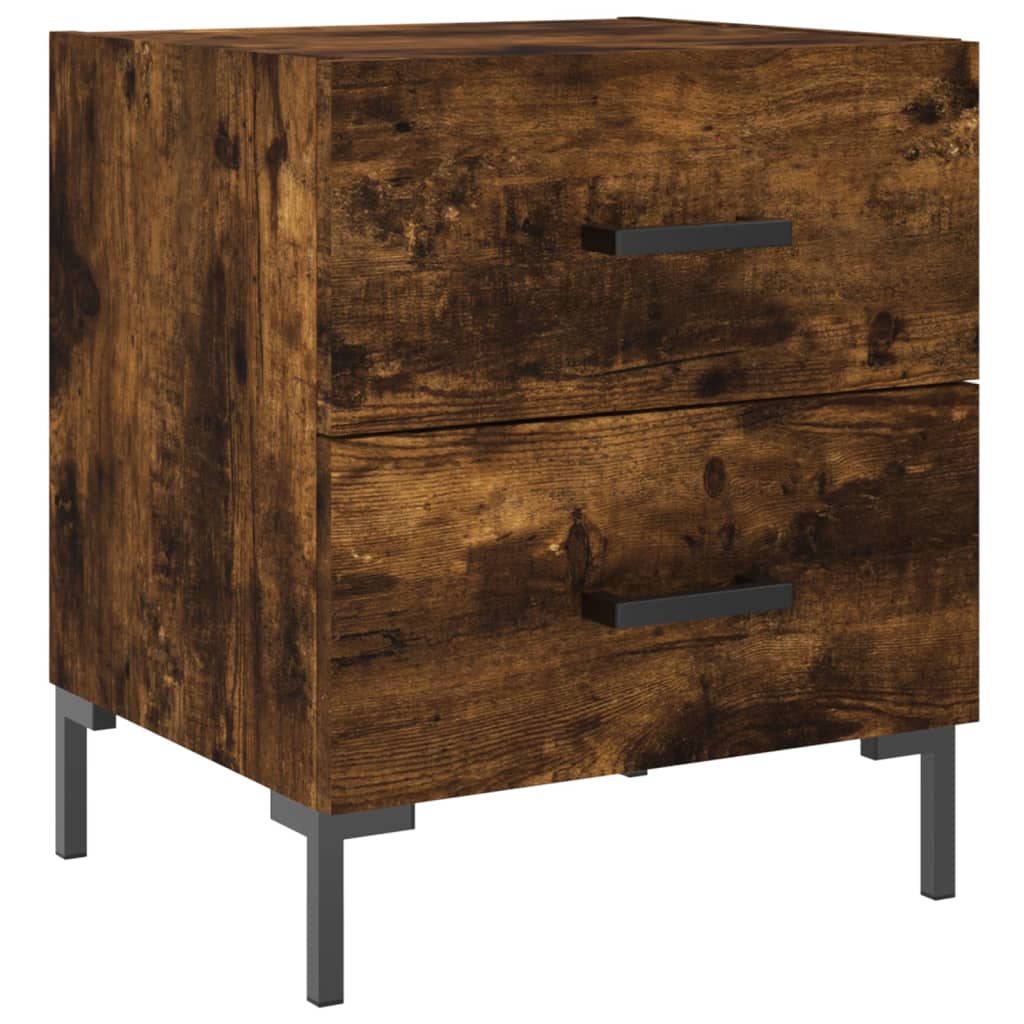 Tables de chevet 2 pcs. chêne fumé 40x35x47,5 cm matériau bois