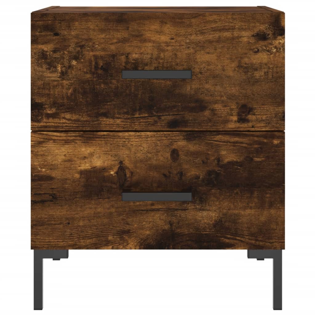 Tables de chevet 2 pcs. chêne fumé 40x35x47,5 cm matériau bois