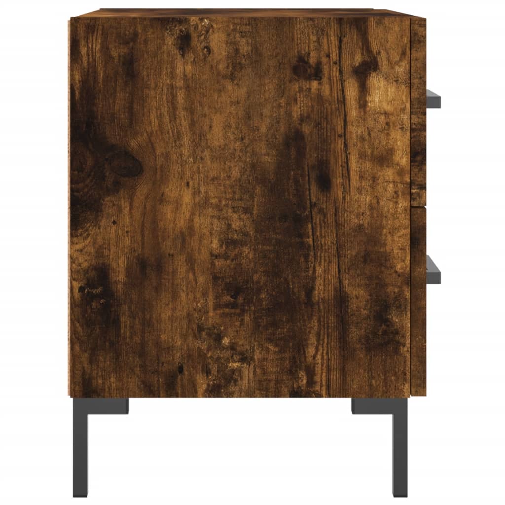 Tables de chevet 2 pcs. chêne fumé 40x35x47,5 cm matériau bois