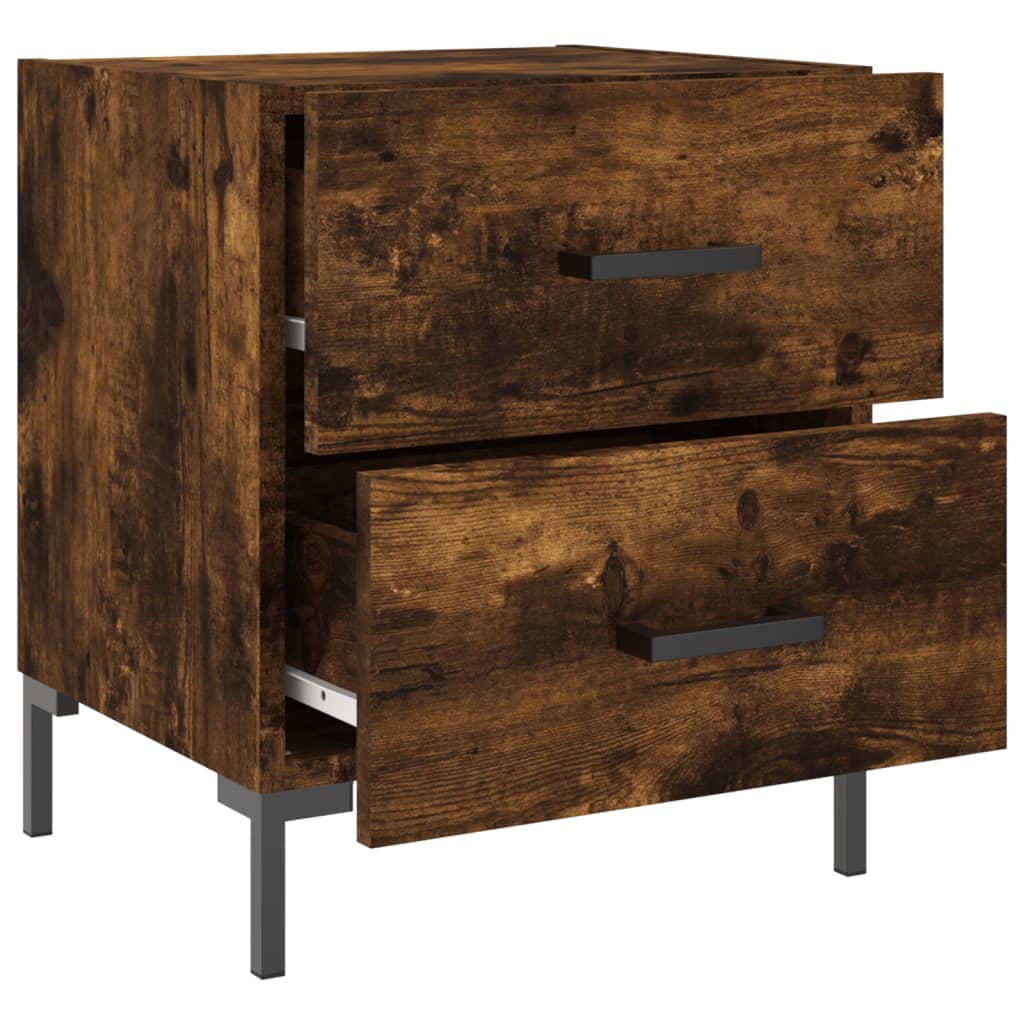 Tables de chevet 2 pcs. chêne fumé 40x35x47,5 cm matériau bois